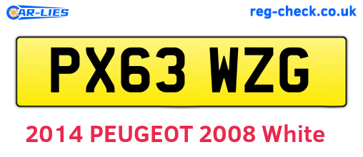 PX63WZG are the vehicle registration plates.