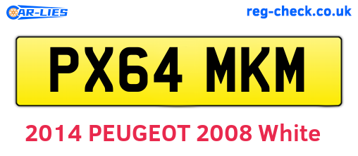 PX64MKM are the vehicle registration plates.