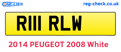 R111RLW are the vehicle registration plates.