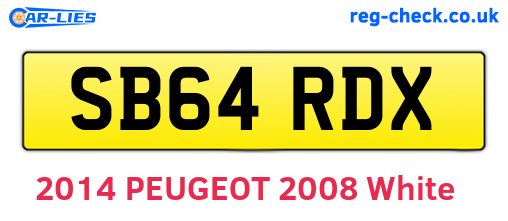 SB64RDX are the vehicle registration plates.