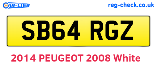 SB64RGZ are the vehicle registration plates.
