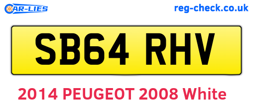 SB64RHV are the vehicle registration plates.