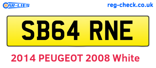SB64RNE are the vehicle registration plates.