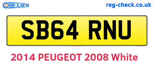 SB64RNU are the vehicle registration plates.