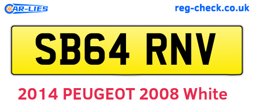 SB64RNV are the vehicle registration plates.