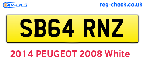 SB64RNZ are the vehicle registration plates.
