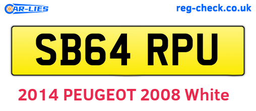 SB64RPU are the vehicle registration plates.