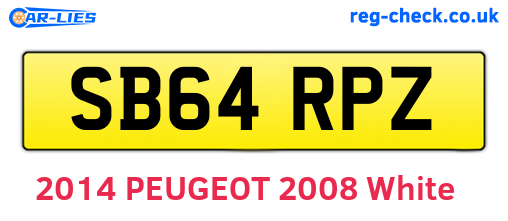 SB64RPZ are the vehicle registration plates.