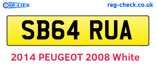 SB64RUA are the vehicle registration plates.