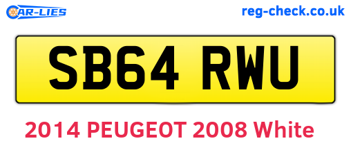 SB64RWU are the vehicle registration plates.