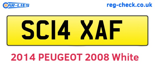 SC14XAF are the vehicle registration plates.