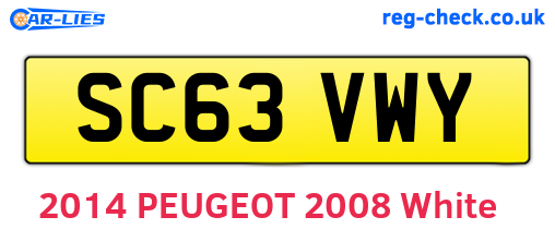 SC63VWY are the vehicle registration plates.