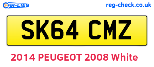 SK64CMZ are the vehicle registration plates.