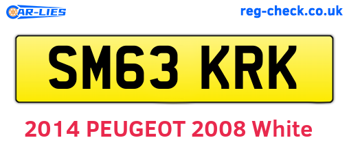 SM63KRK are the vehicle registration plates.