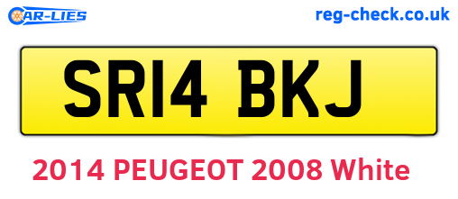 SR14BKJ are the vehicle registration plates.