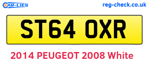 ST64OXR are the vehicle registration plates.