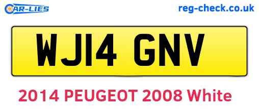 WJ14GNV are the vehicle registration plates.