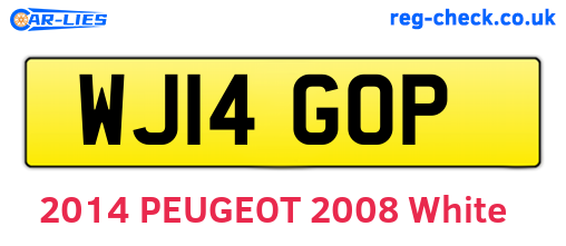 WJ14GOP are the vehicle registration plates.