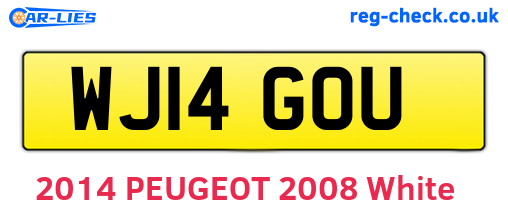 WJ14GOU are the vehicle registration plates.