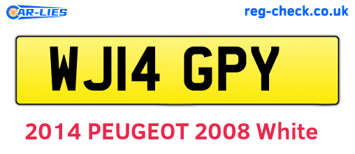 WJ14GPY are the vehicle registration plates.