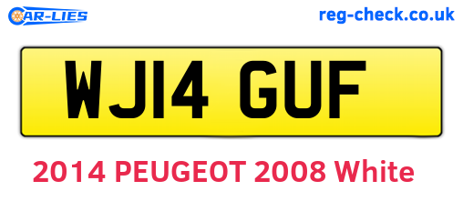WJ14GUF are the vehicle registration plates.
