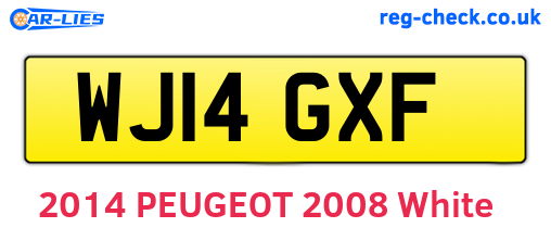 WJ14GXF are the vehicle registration plates.