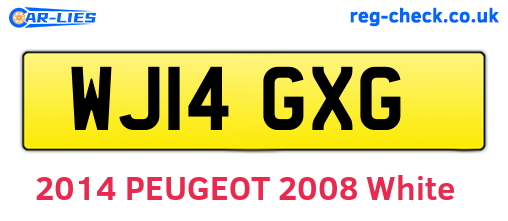 WJ14GXG are the vehicle registration plates.