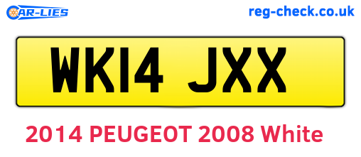 WK14JXX are the vehicle registration plates.