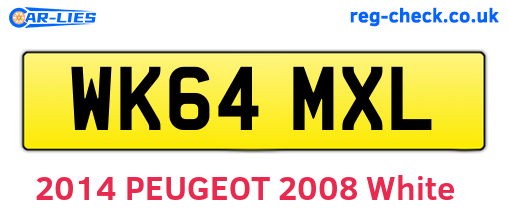 WK64MXL are the vehicle registration plates.