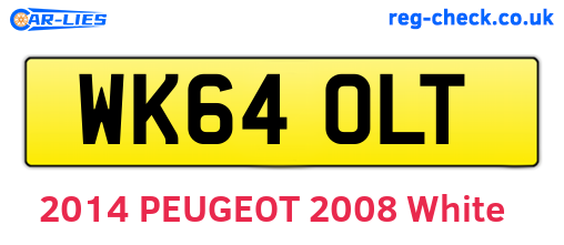 WK64OLT are the vehicle registration plates.