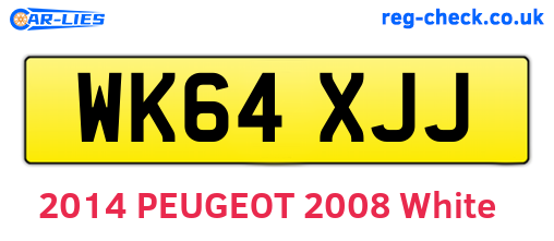 WK64XJJ are the vehicle registration plates.