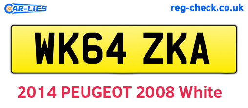 WK64ZKA are the vehicle registration plates.