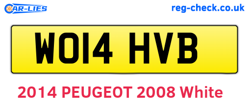 WO14HVB are the vehicle registration plates.