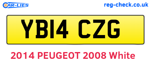YB14CZG are the vehicle registration plates.