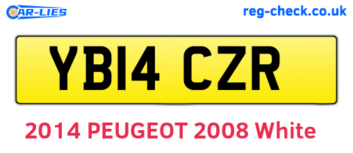 YB14CZR are the vehicle registration plates.