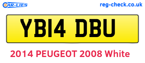 YB14DBU are the vehicle registration plates.