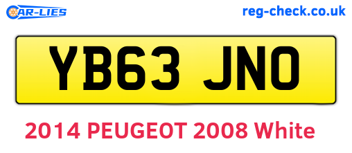 YB63JNO are the vehicle registration plates.