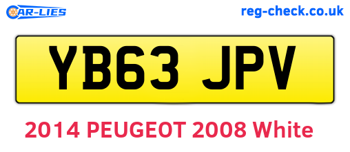 YB63JPV are the vehicle registration plates.