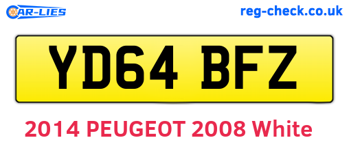 YD64BFZ are the vehicle registration plates.