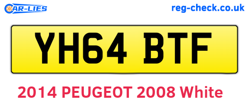 YH64BTF are the vehicle registration plates.
