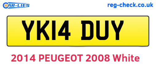 YK14DUY are the vehicle registration plates.