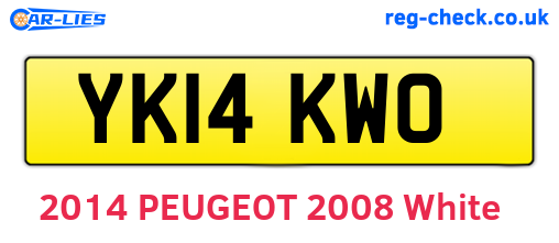 YK14KWO are the vehicle registration plates.
