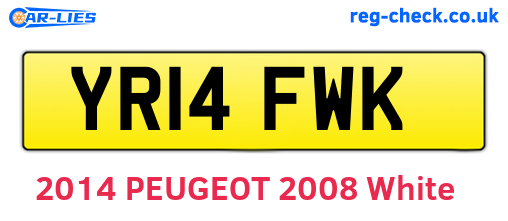 YR14FWK are the vehicle registration plates.