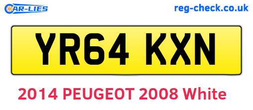 YR64KXN are the vehicle registration plates.