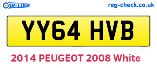 YY64HVB are the vehicle registration plates.