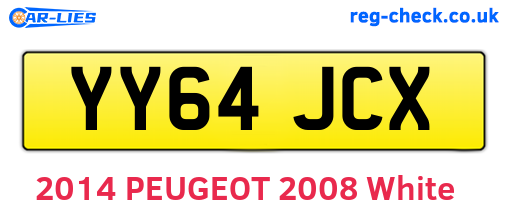 YY64JCX are the vehicle registration plates.