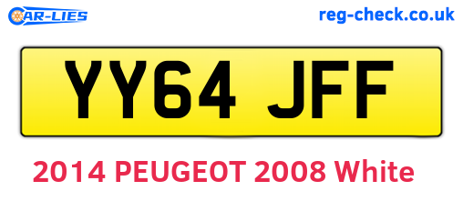 YY64JFF are the vehicle registration plates.