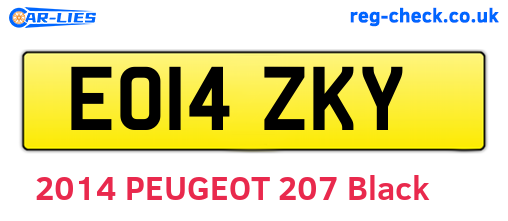 EO14ZKY are the vehicle registration plates.