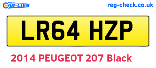 LR64HZP are the vehicle registration plates.