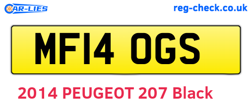 MF14OGS are the vehicle registration plates.